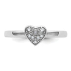 Sterling Silver Stackable Expressions Heart Diamond Ring