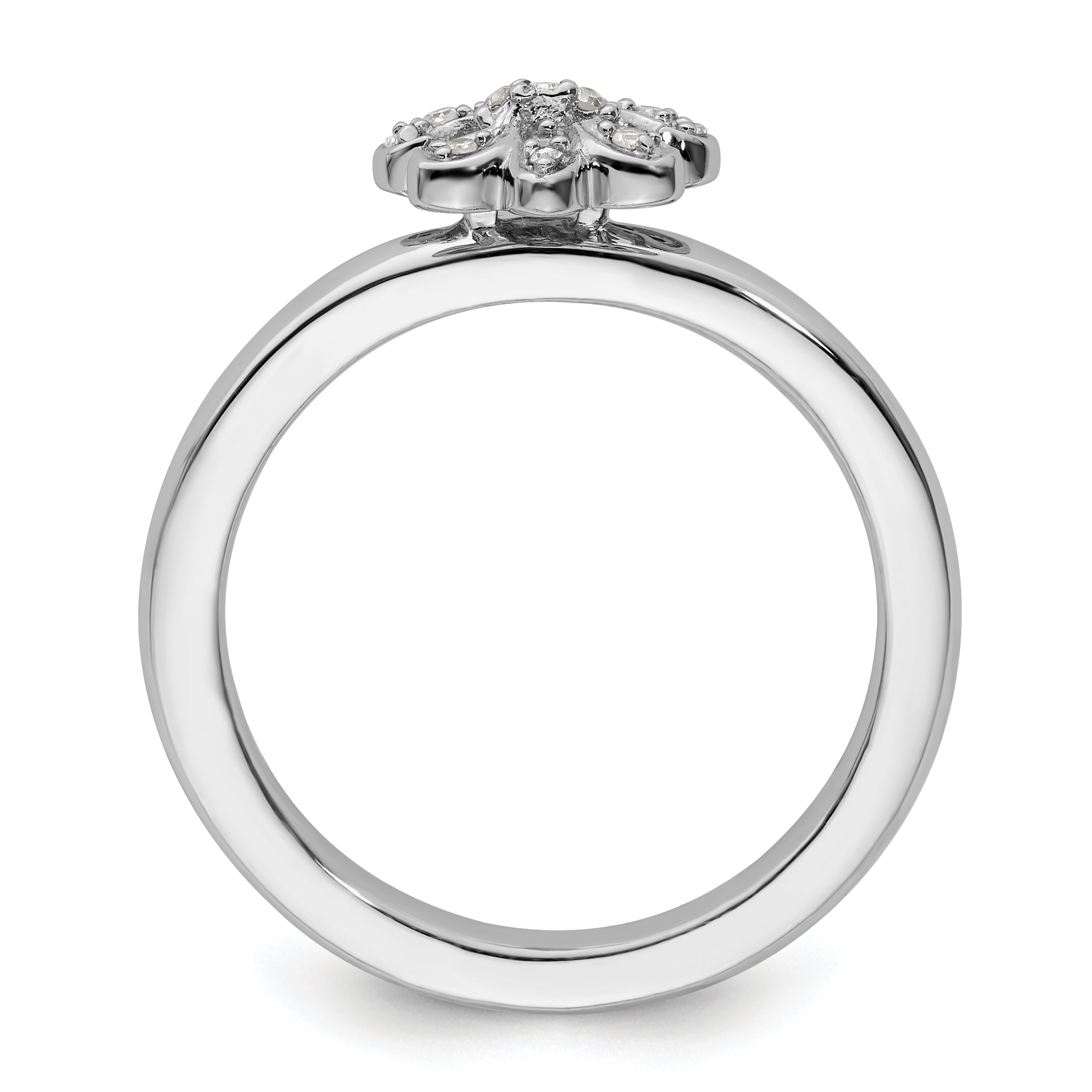 Sterling Silver Stackable Expressions Fleur De Lis Diamond Ring Secondary image