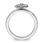 Sterling Silver Stackable Expressions Fleur De Lis Diamond Ring