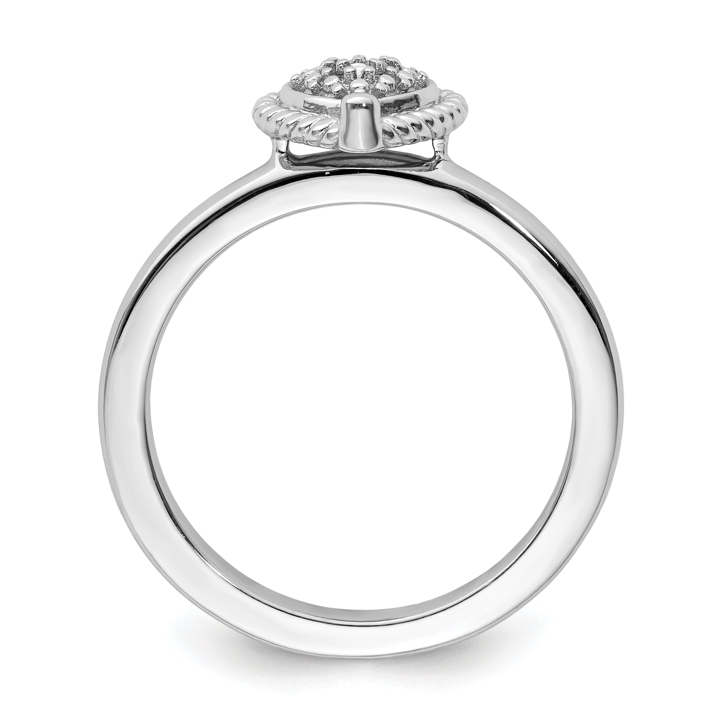 Sterling Silver Stackable Expressions Heart Diamond Ring Secondary image