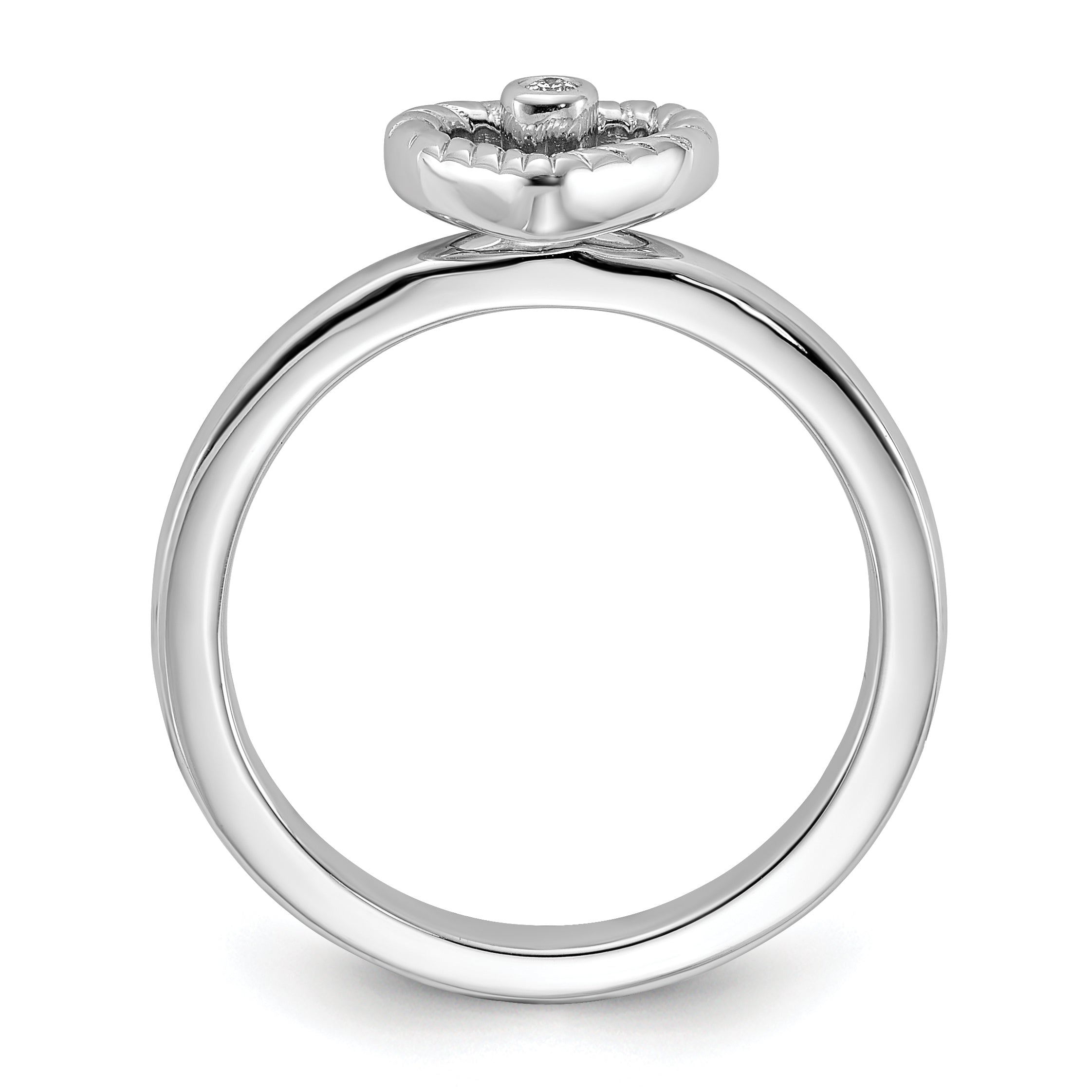 Sterling Silver Stackable Expressions Heart Diamond Ring Secondary image
