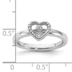 Sterling Silver Stackable Expressions Heart Diamond Ring
