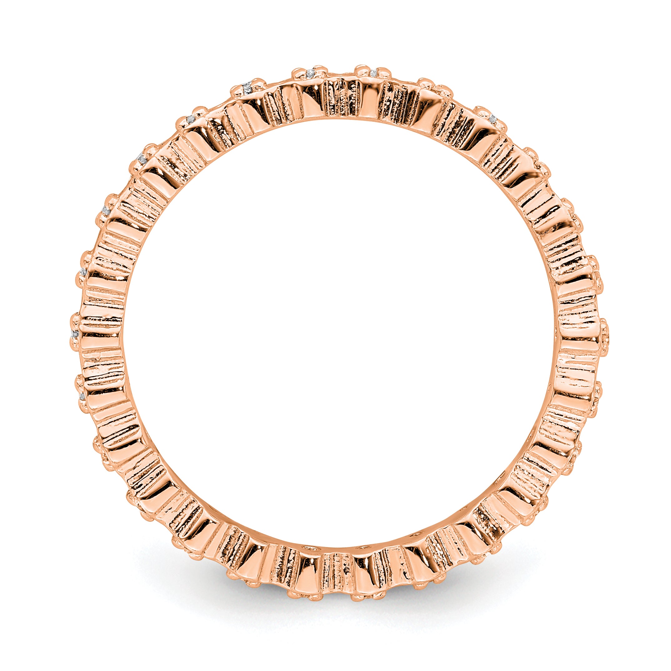 Sterling Silver Stackable Expressions Diamond Pink-plated Ring Secondary image