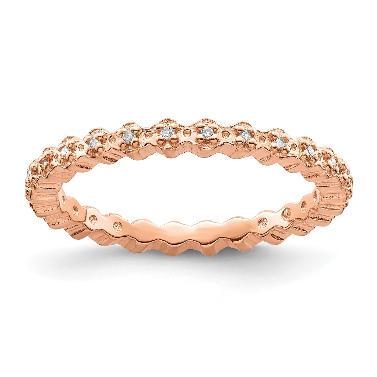 Diamond Pink-Plated Eternity Ring in Gold-Plated Sterling Silver (0.09 ct. tw.), Size 5–10 - Sophia Jewelers Main image
