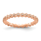 Sterling Silver Stackable Expressions Diamond Pink-plated Ring