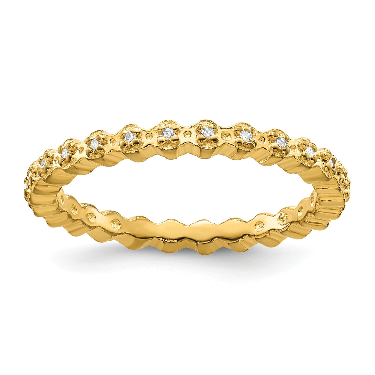 Diamond Eternity Ring in Gold-Plated Sterling Silver (0.09 ct. tw.), Size 5–10 - Sophia Jewelers Main image