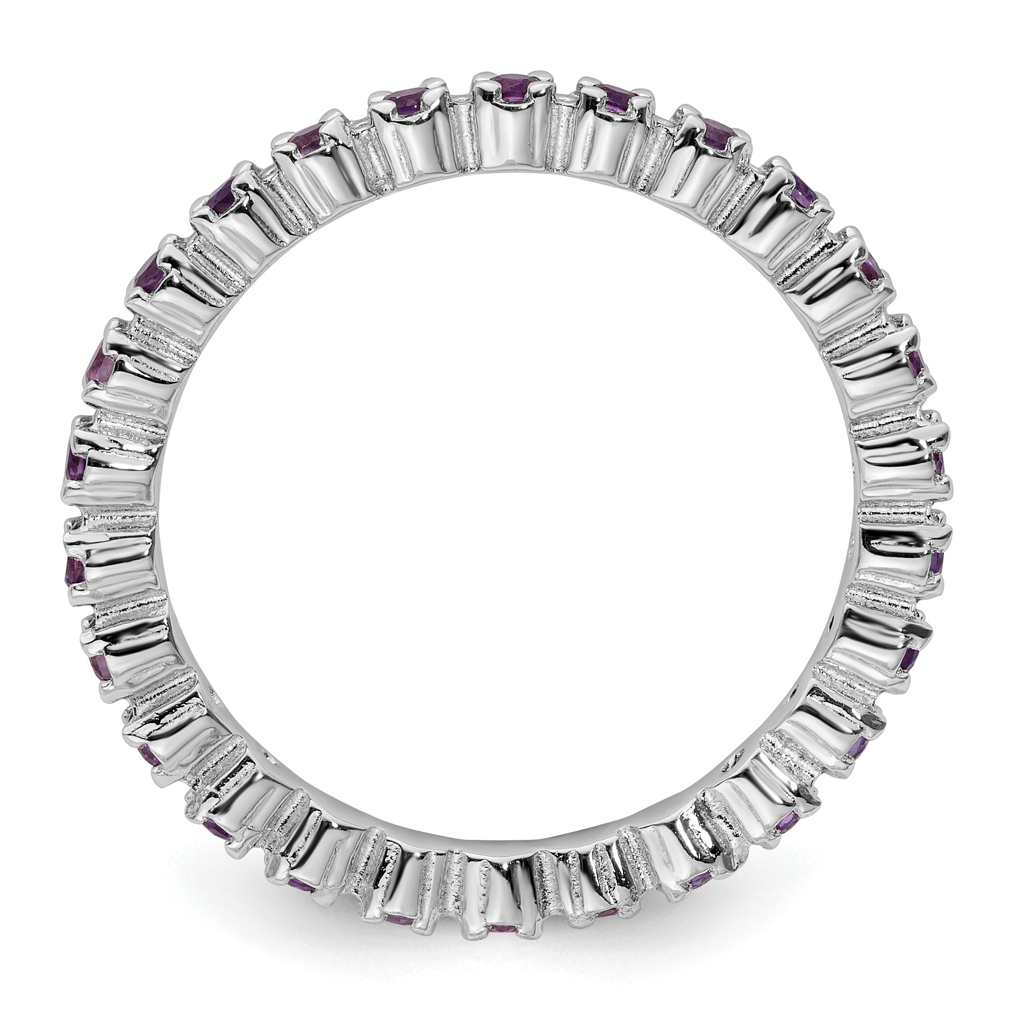 Sterling Silver Stackable Expressions Amethyst Ring Secondary image