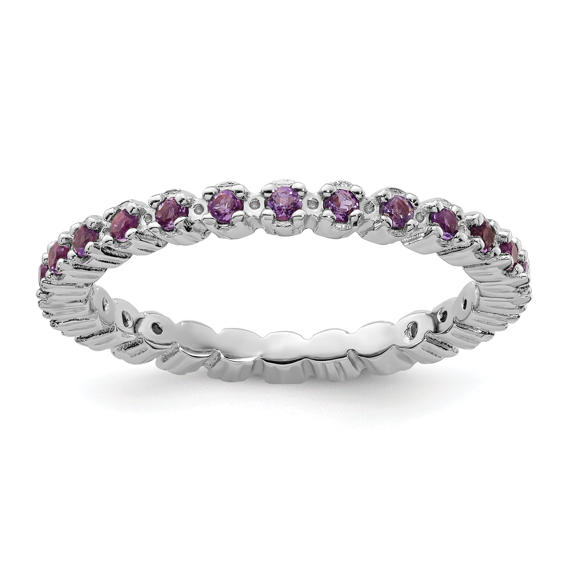 Sterling Silver Stackable Expressions Amethyst Ring Main image