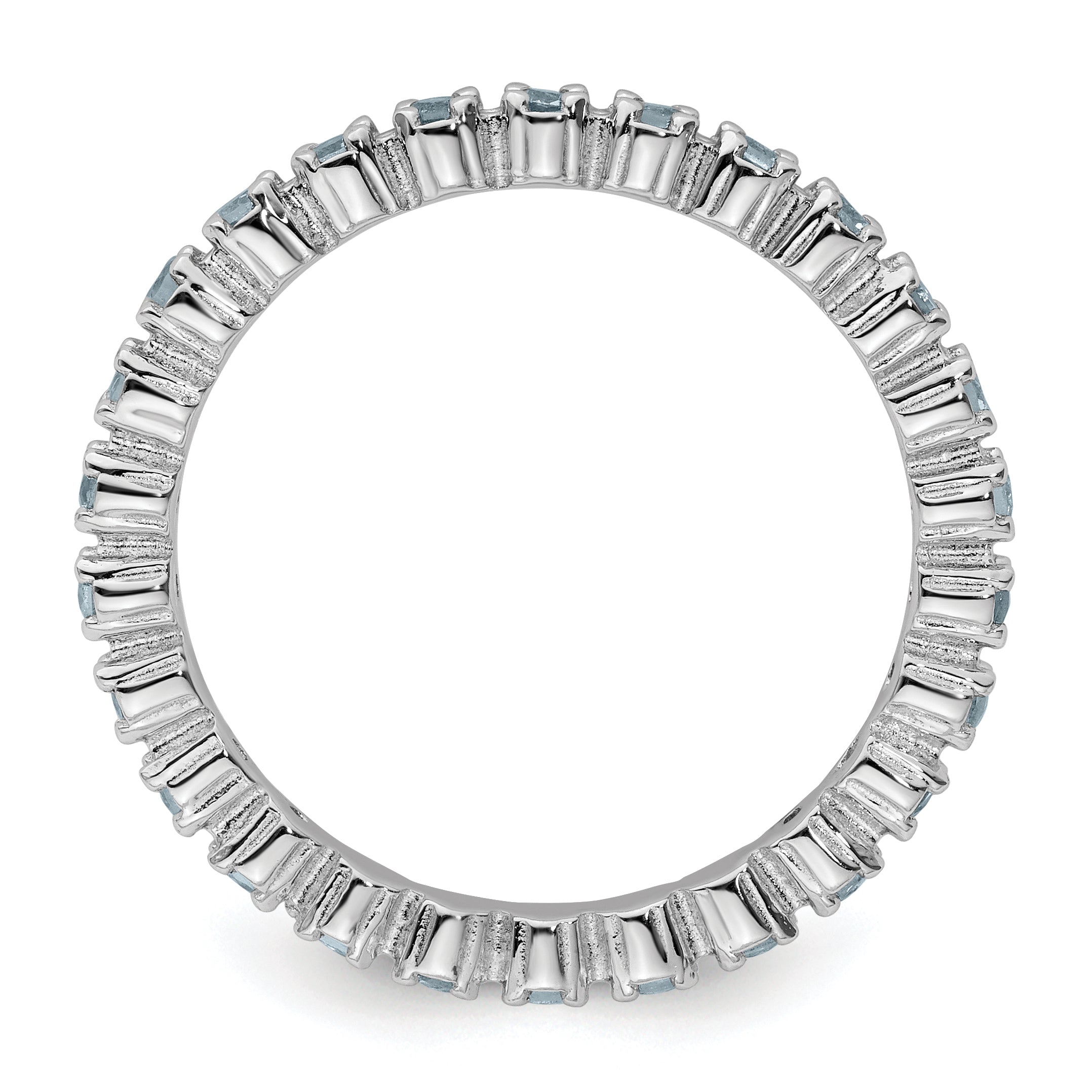 Sterling Silver Stackable Expressions Aquamarine Ring Secondary image