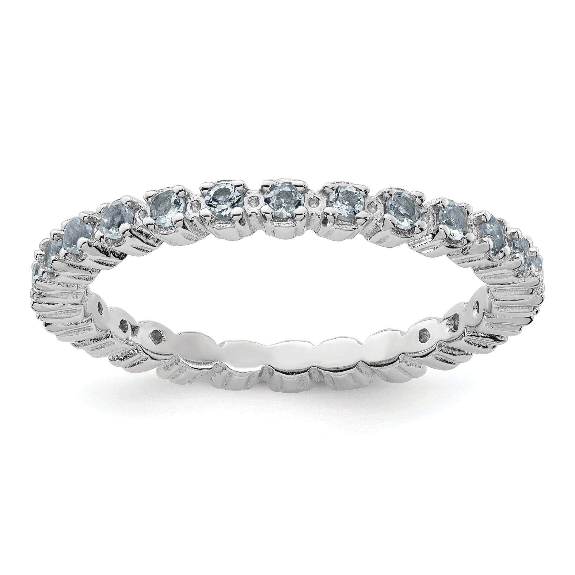 Sterling Silver Stackable Expressions Aquamarine Ring Main image