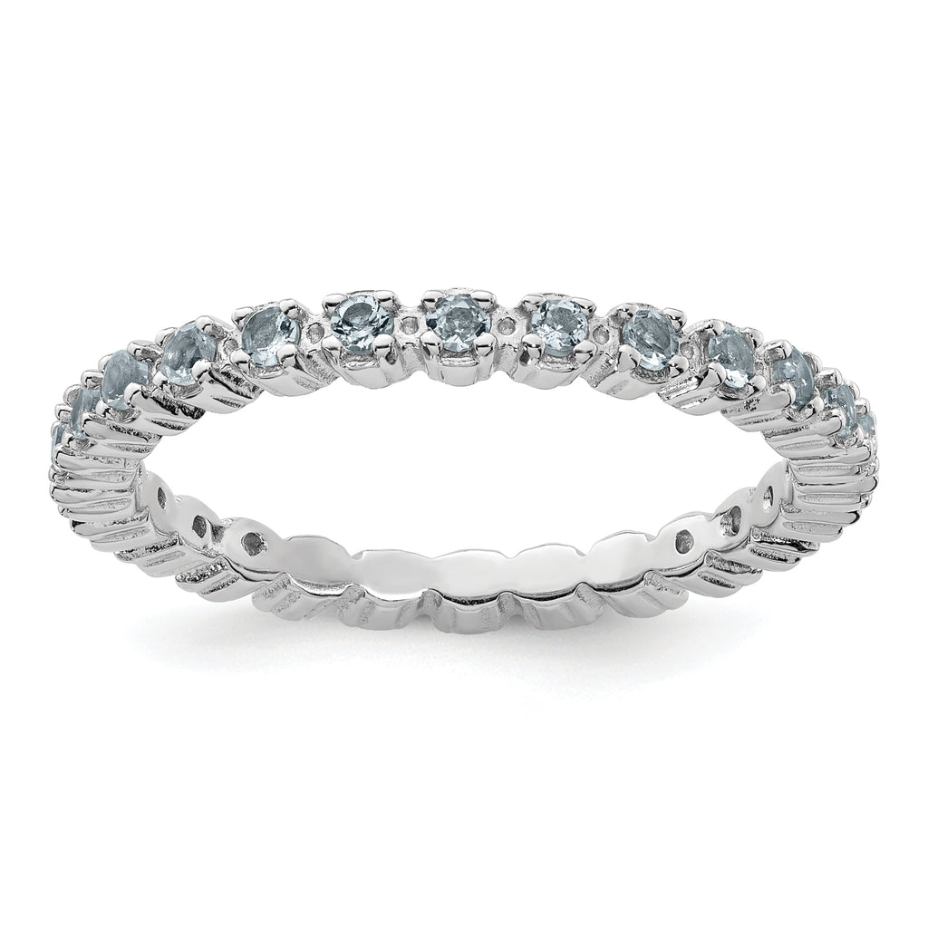 Sterling Silver Stackable Expressions Aquamarine Ring