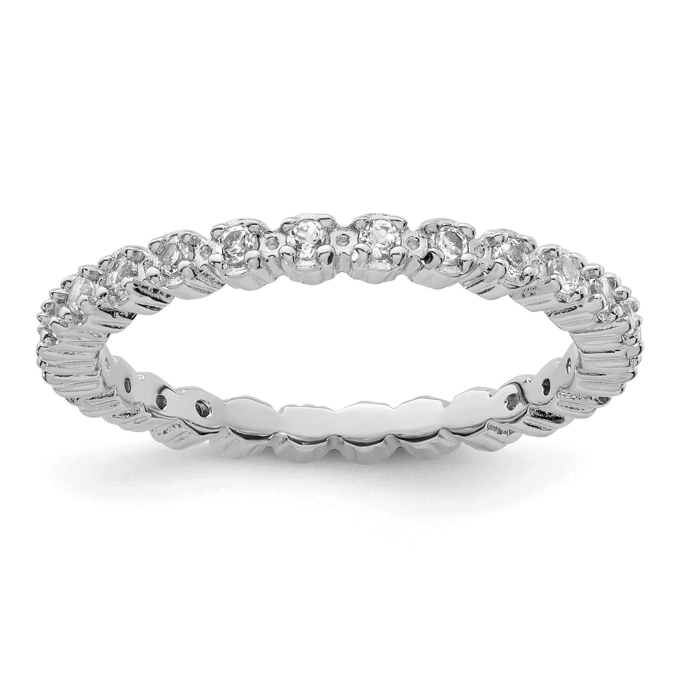Sterling Silver Stackable Expressions White Topaz Ring Main image