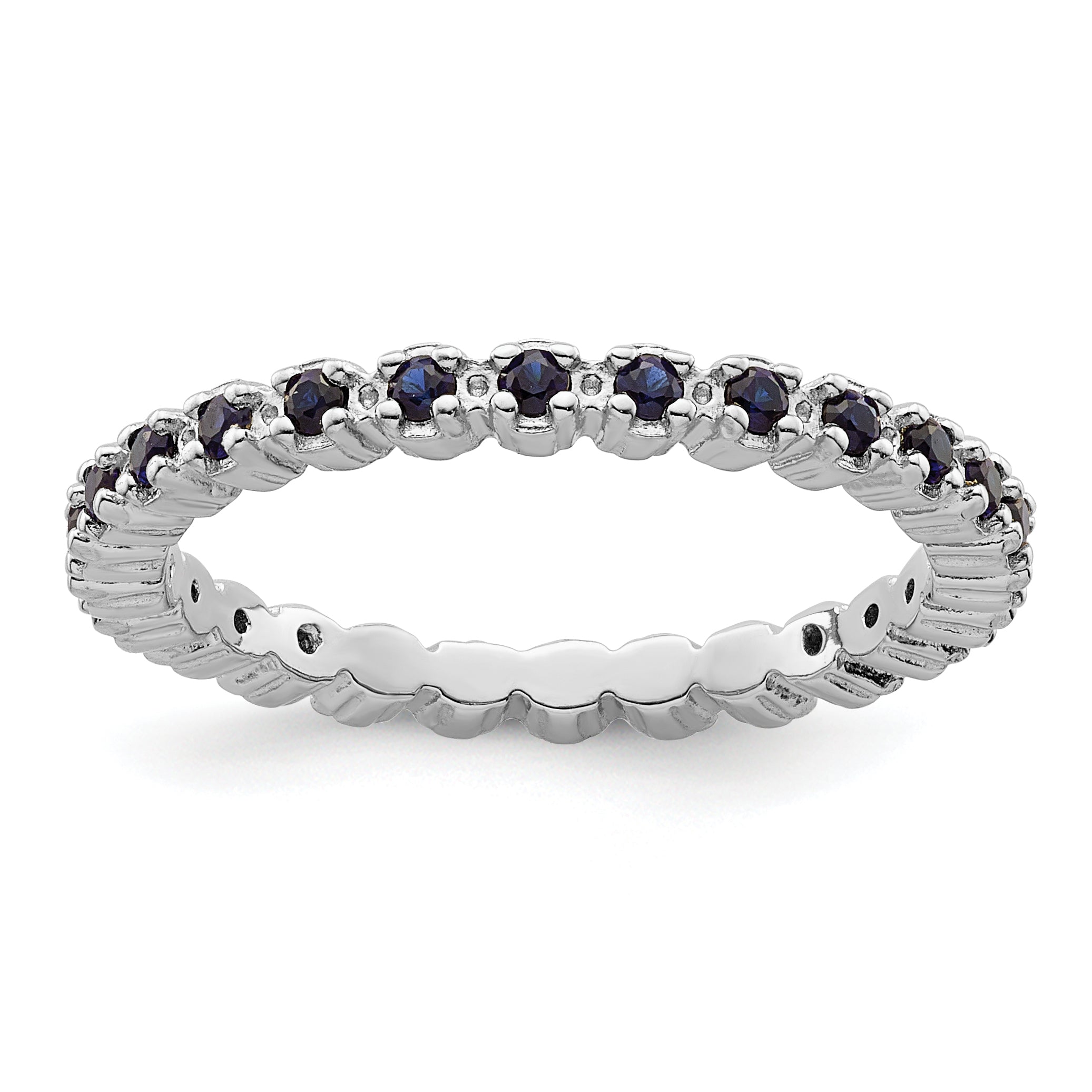 Sterling Silver Stackable Expressions Created Sapphire Ring Main image