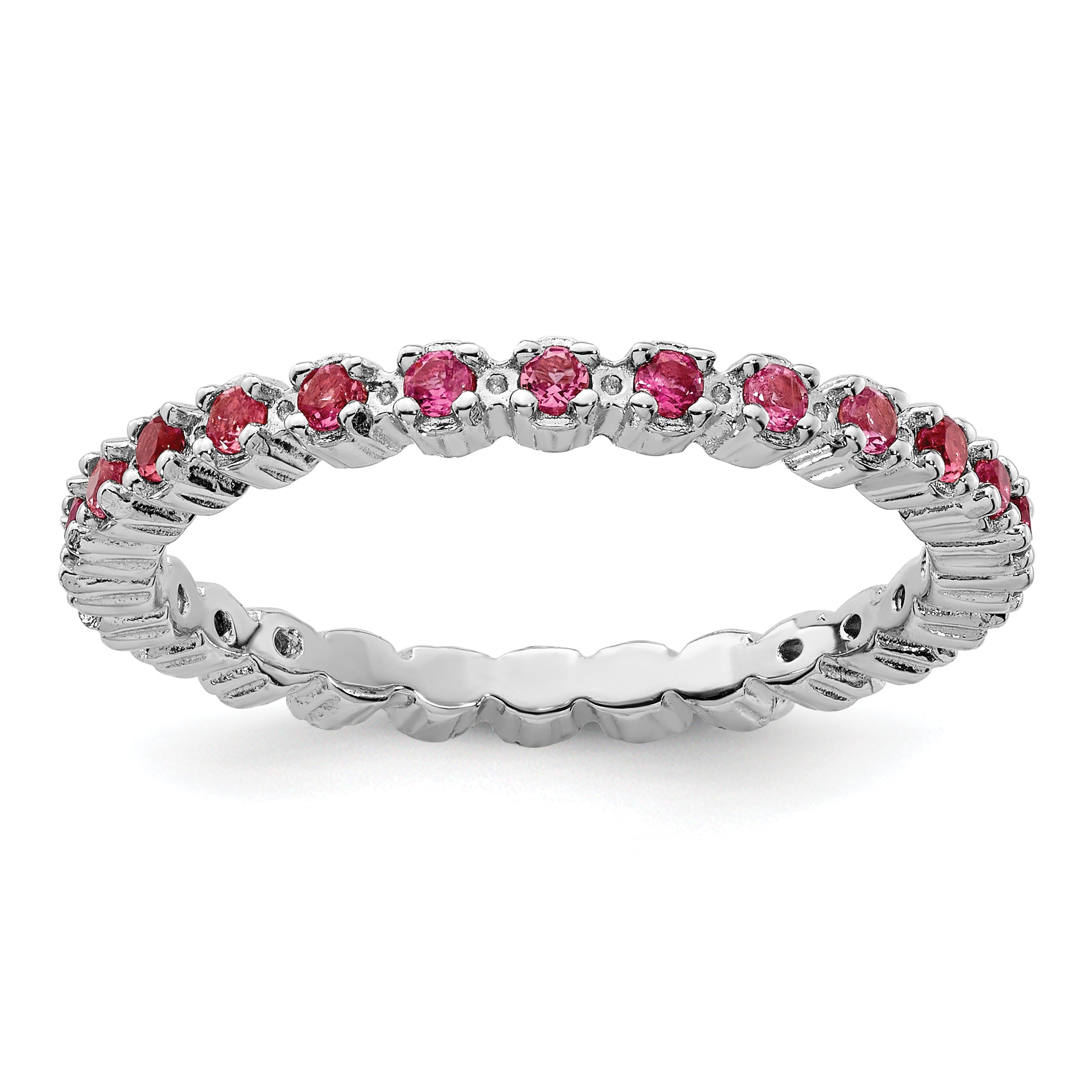 Sterling Silver Stackable Expressions Pink Tourmaline Ring Main image