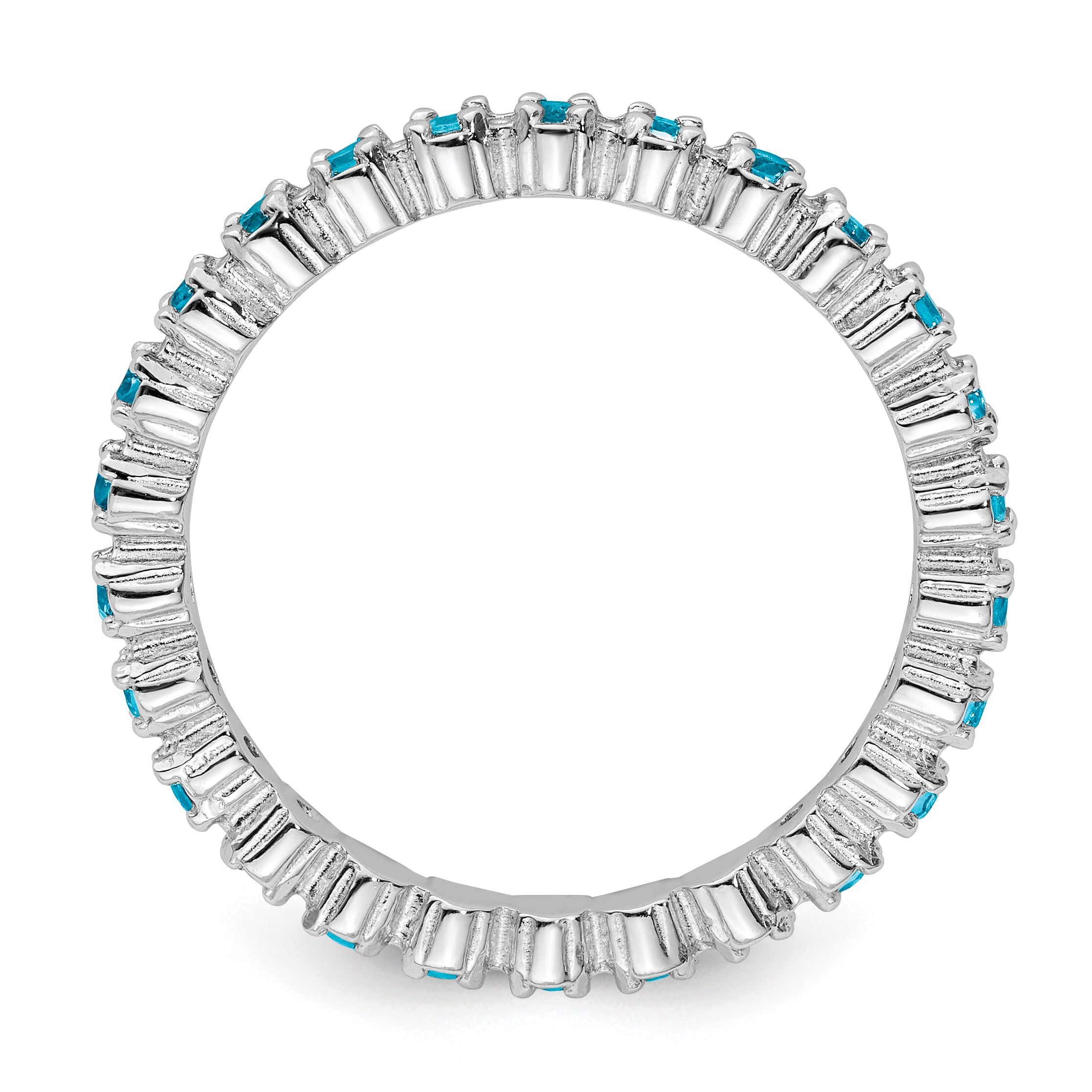 Sterling Silver Stackable Expressions Blue Topaz Ring Secondary image