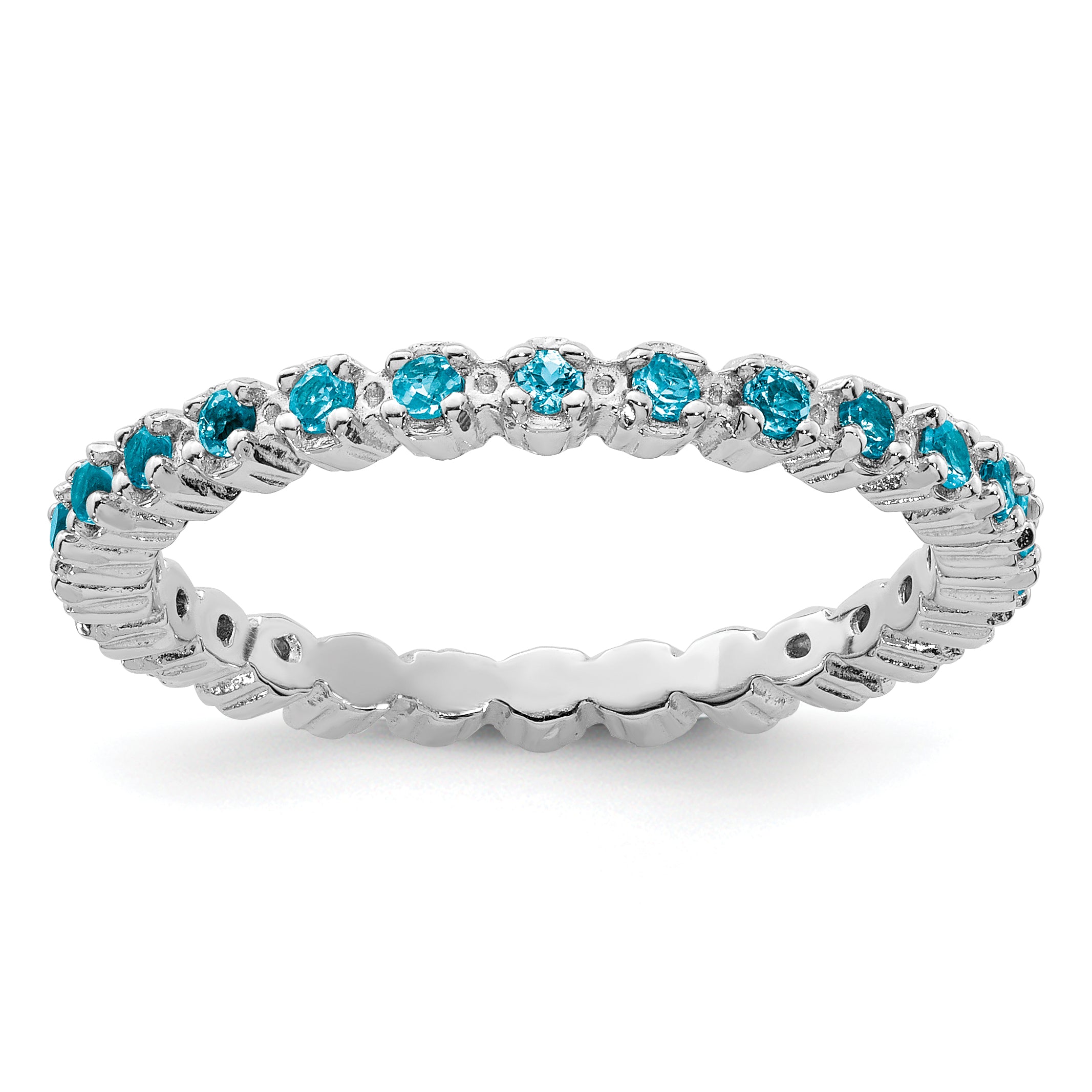 Sterling Silver Stackable Expressions Blue Topaz Ring Main image