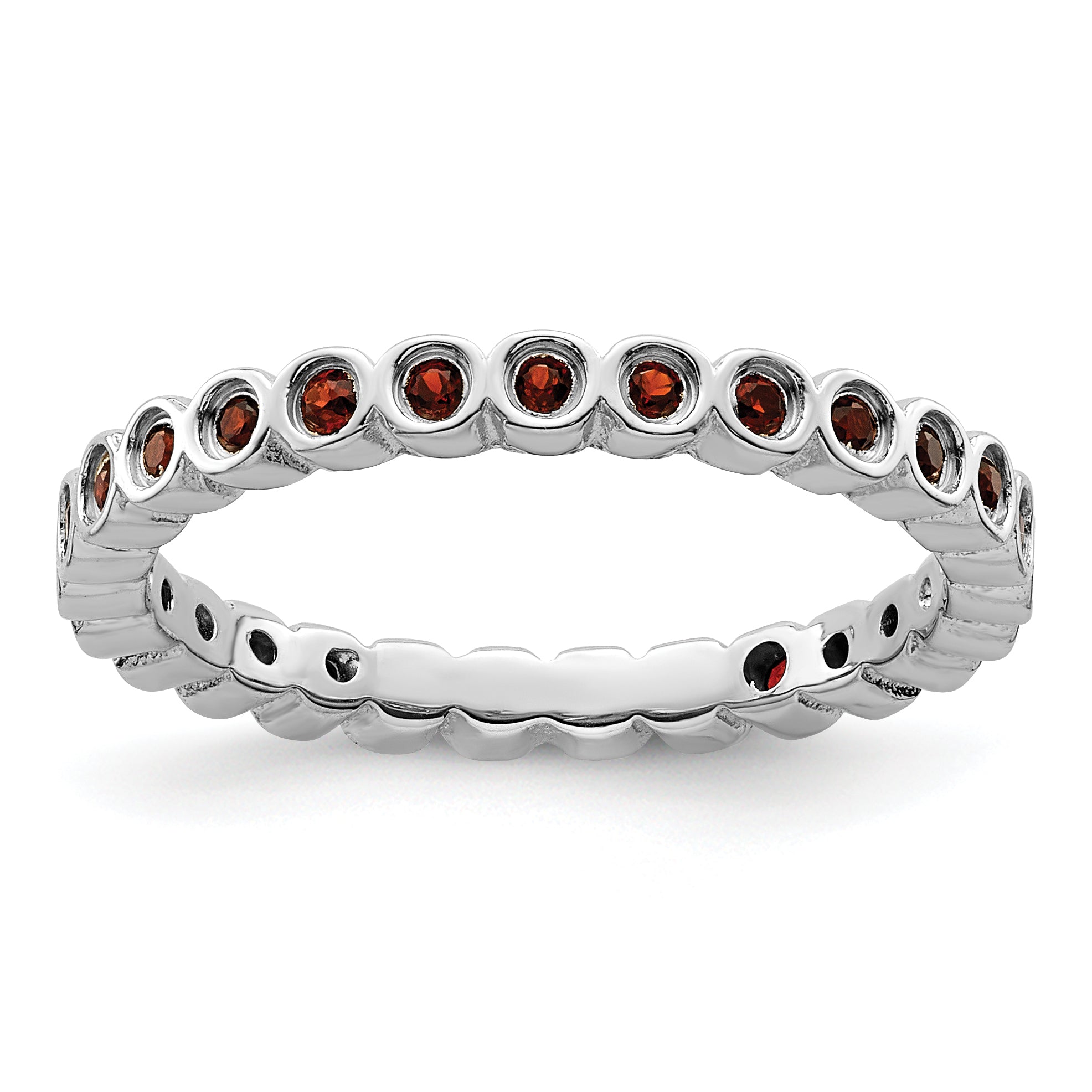 Sterling Silver Stackable Expressions Garnet Ring Main image