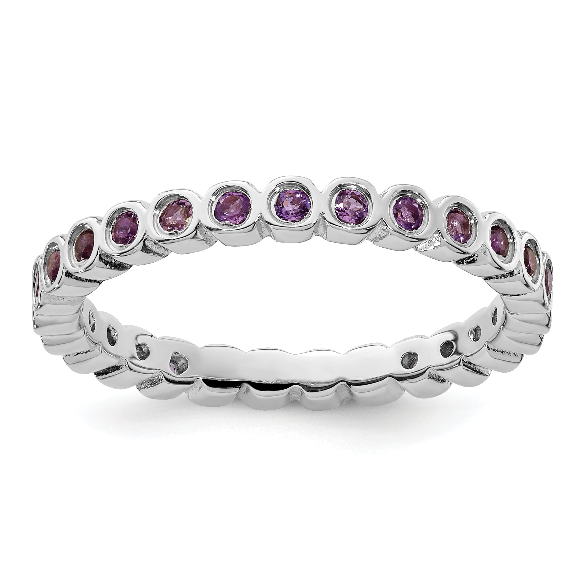Sterling Silver Stackable Expressions Amethyst Ring Main image