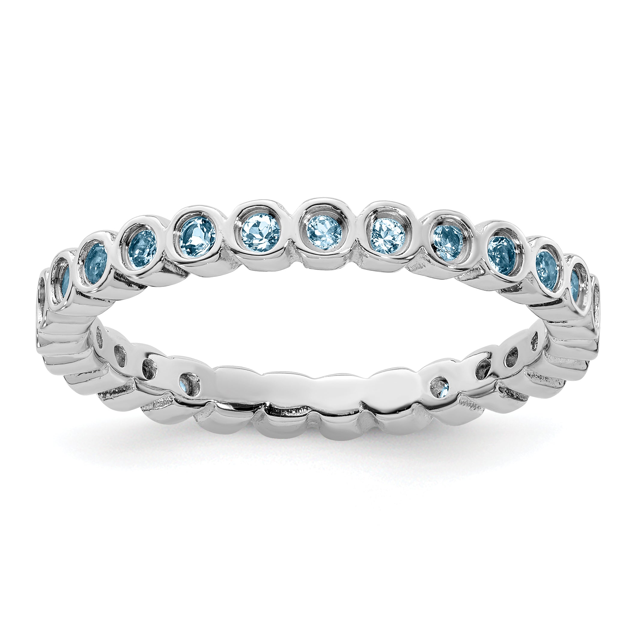 Sterling Silver Stackable Expressions Aquamarine Ring Main image