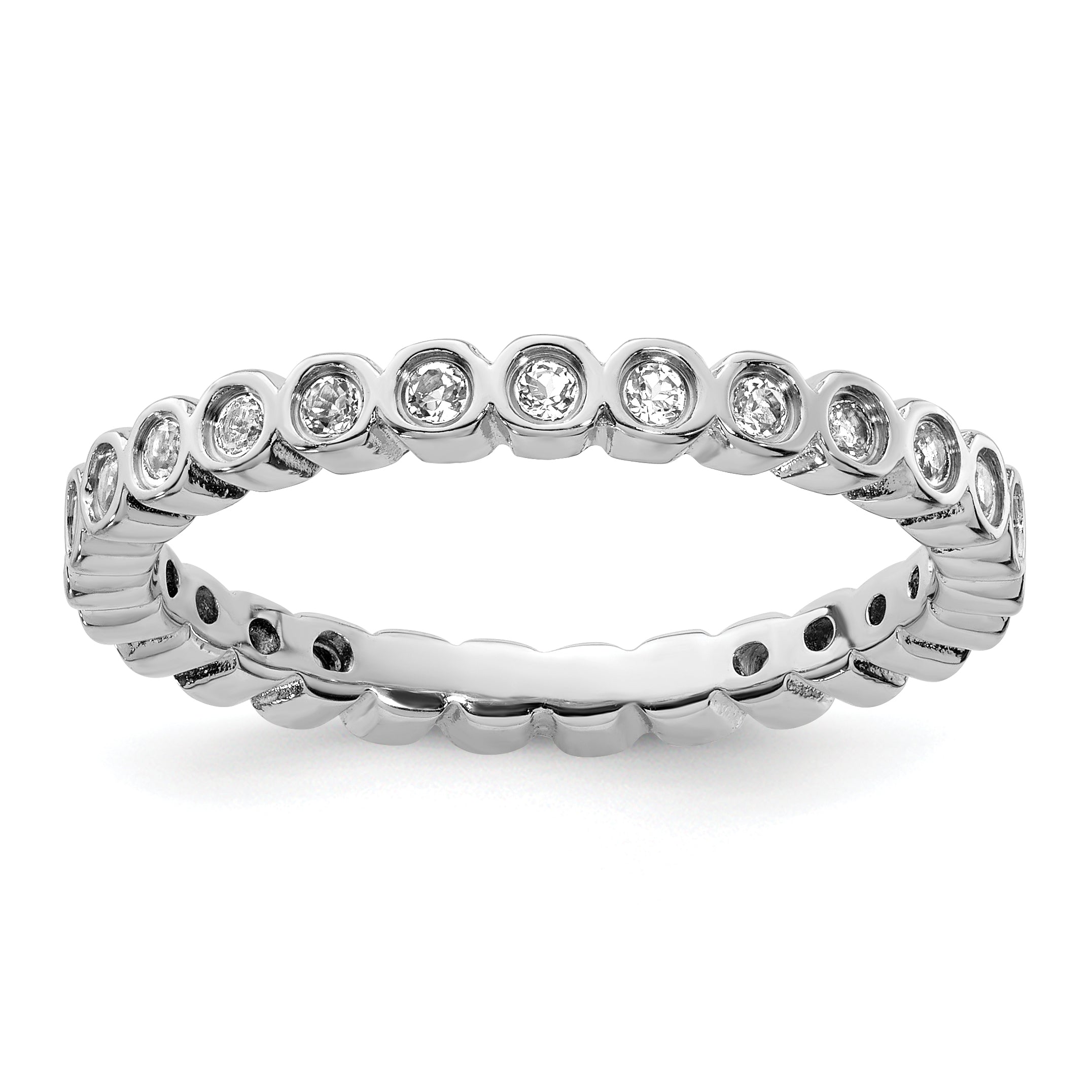 Sterling Silver Stackable Expressions White Topaz Ring Main image