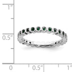 Sterling Silver Stackable Expressions Created Emerald Ring