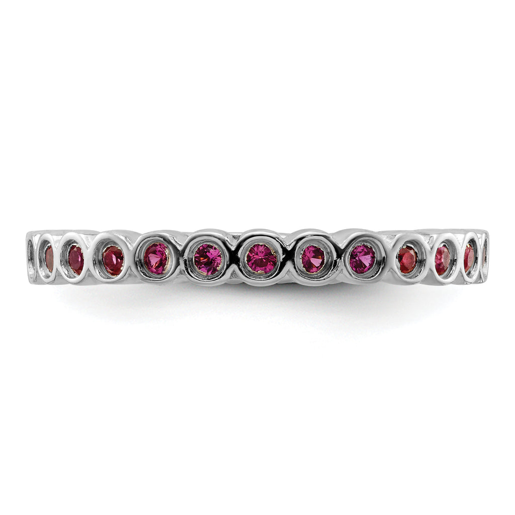 Sterling Silver Stackable Expressions Created Ruby Ring