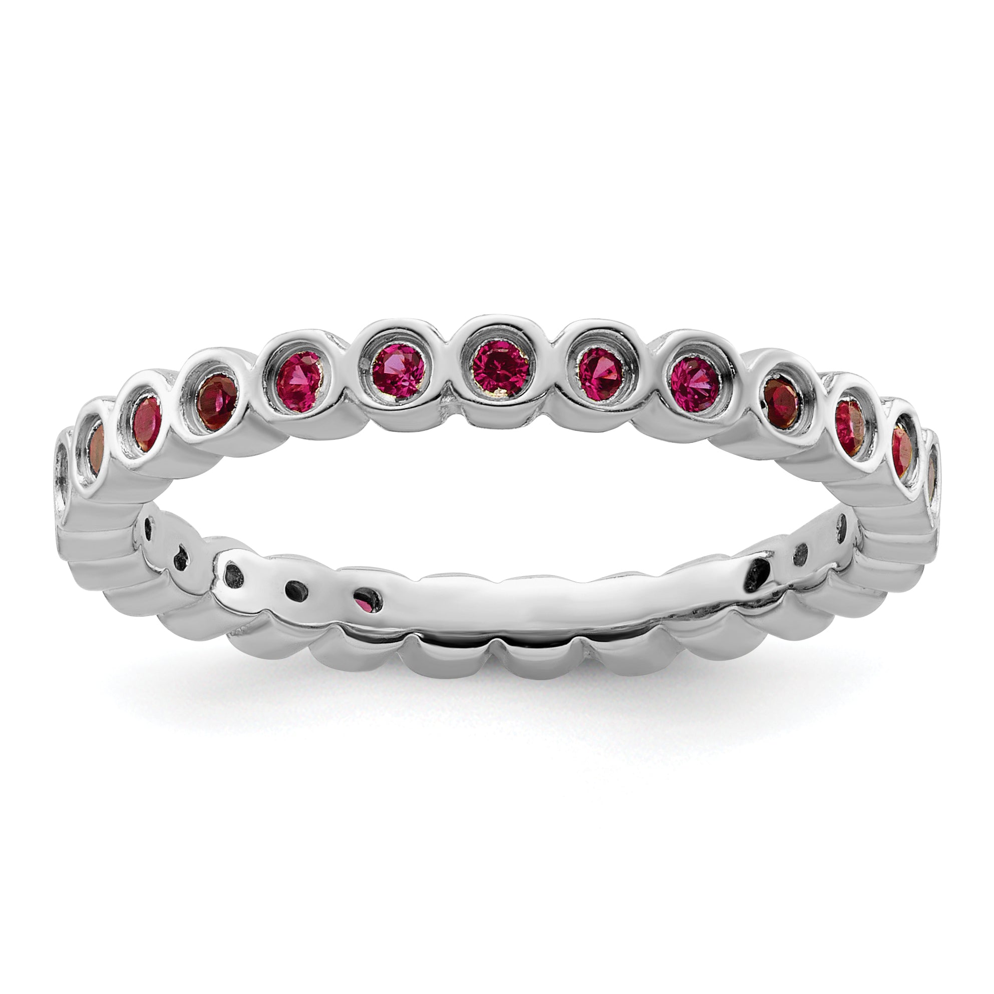 Sterling Silver Stackable Expressions Created Ruby Ring Main image