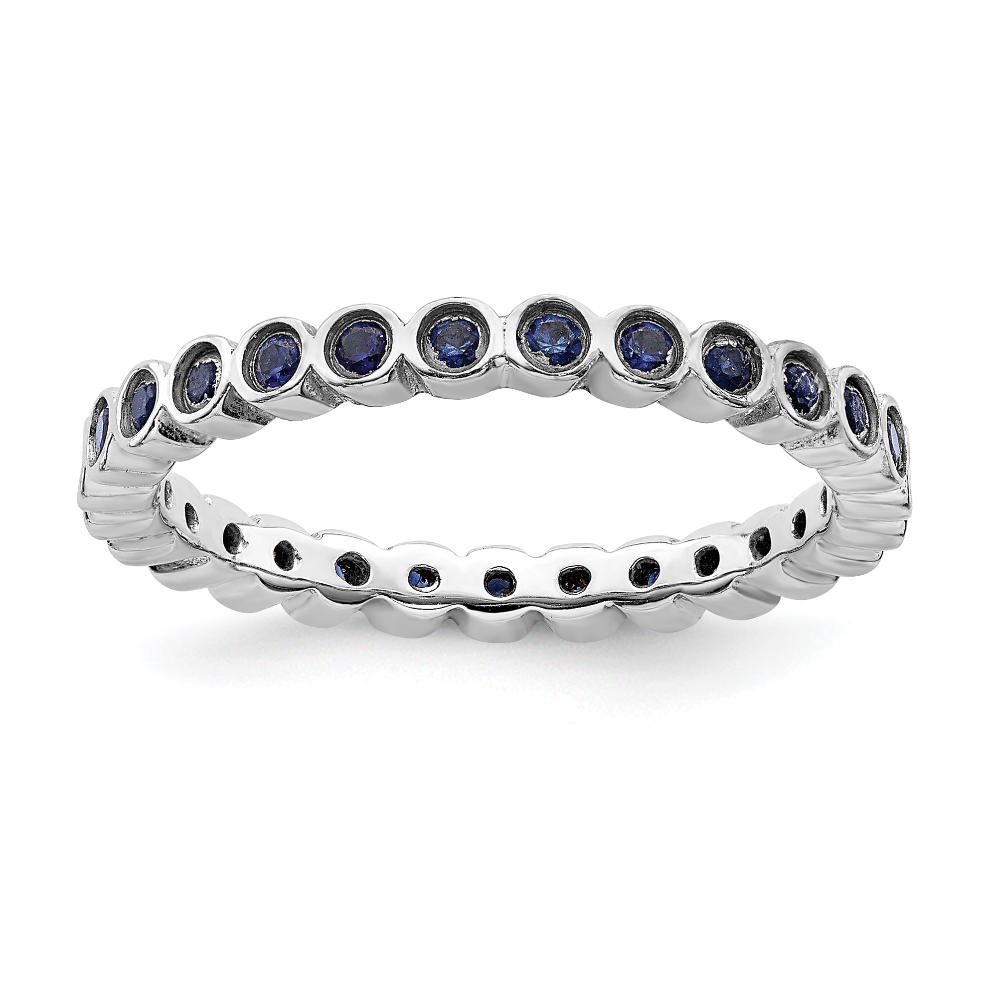 Sterling Silver Stackable Expressions Created Sapphire Ring Main image