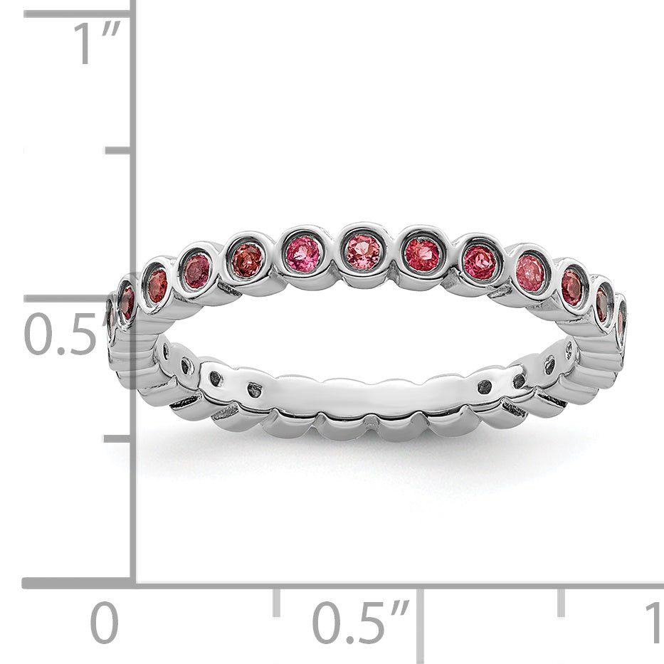 Sterling Silver Stackable Expressions Pink Tourmaline Ring