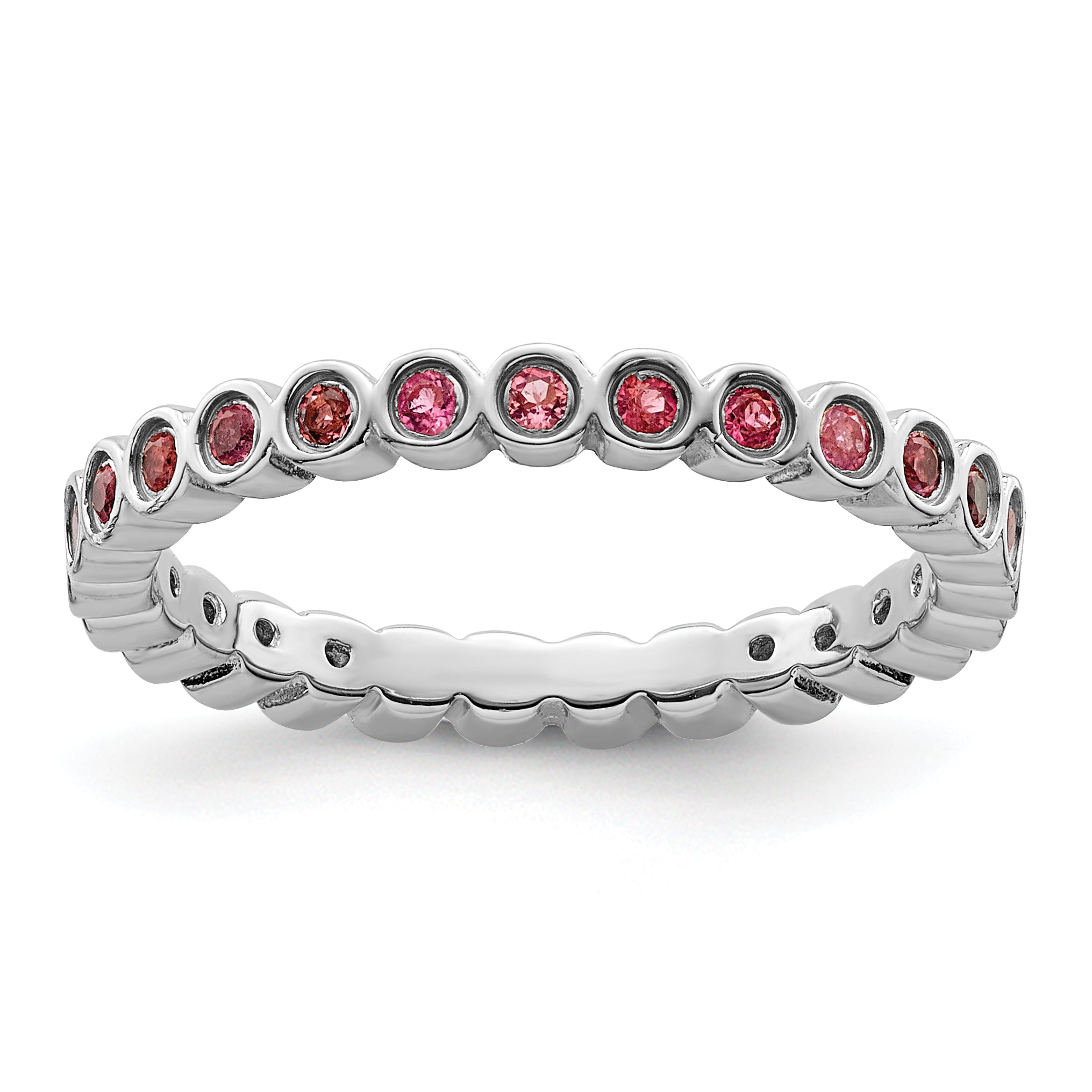 Sterling Silver Stackable Expressions Pink Tourmaline Ring Main image