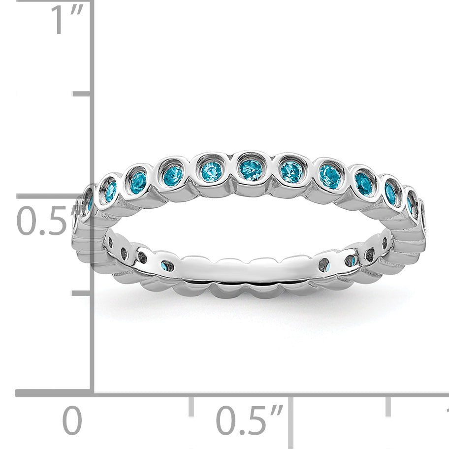 Sterling Silver Stackable Expressions Blue Topaz Ring