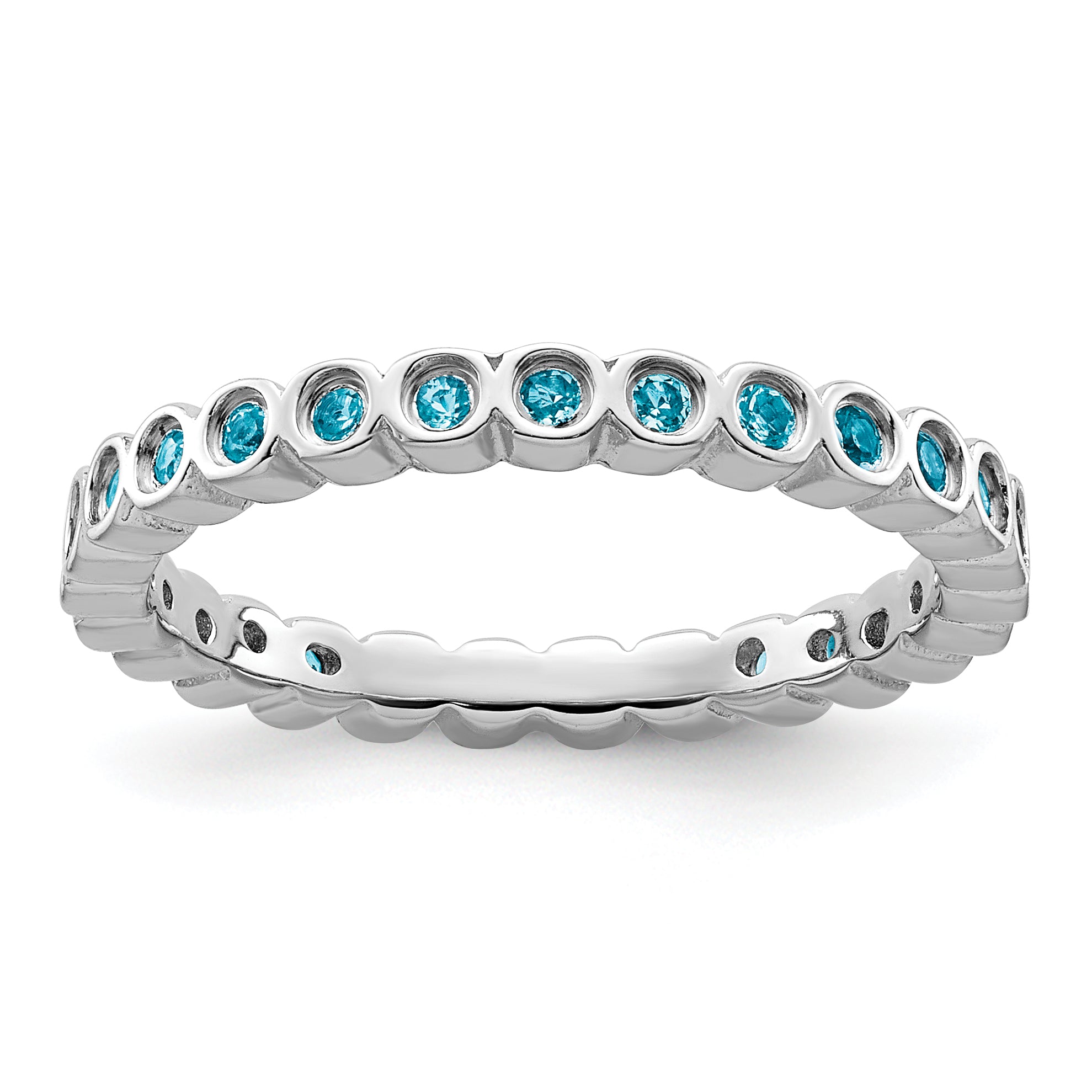 Sterling Silver Stackable Expressions Blue Topaz Ring Main image