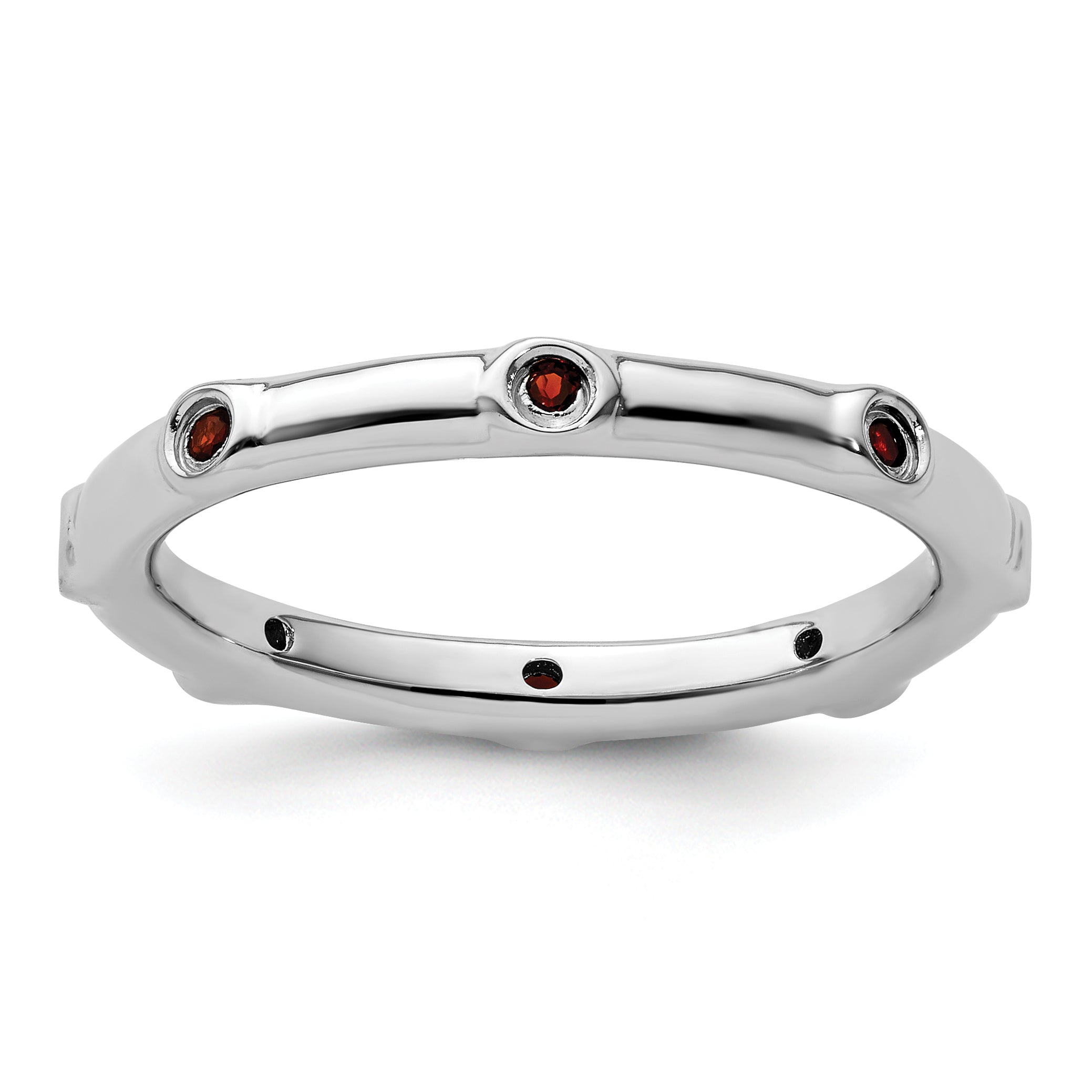Sterling Silver Stackable Expressions Garnet Ring Main image