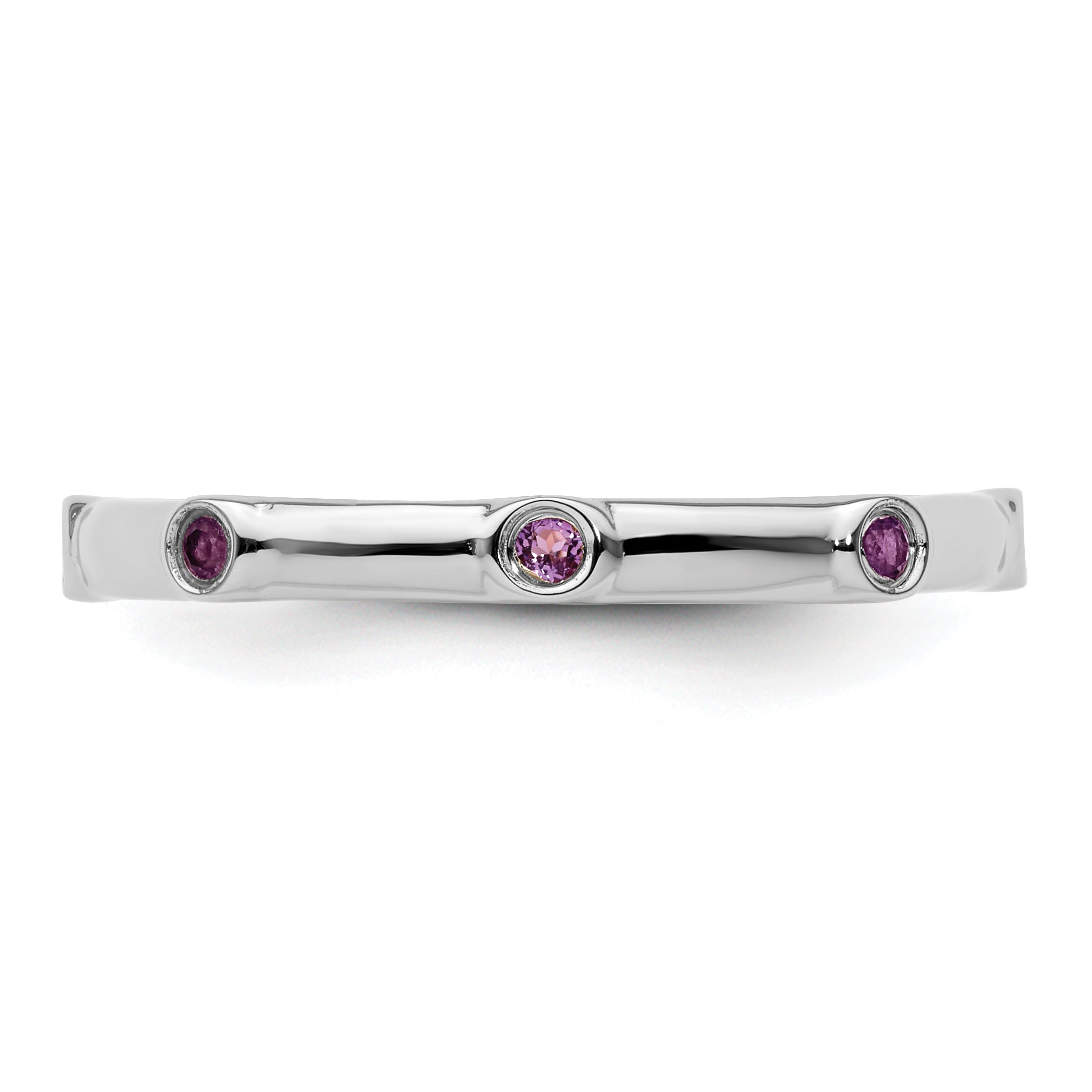 Sterling Silver Stackable Expressions Amethyst Ring Main image