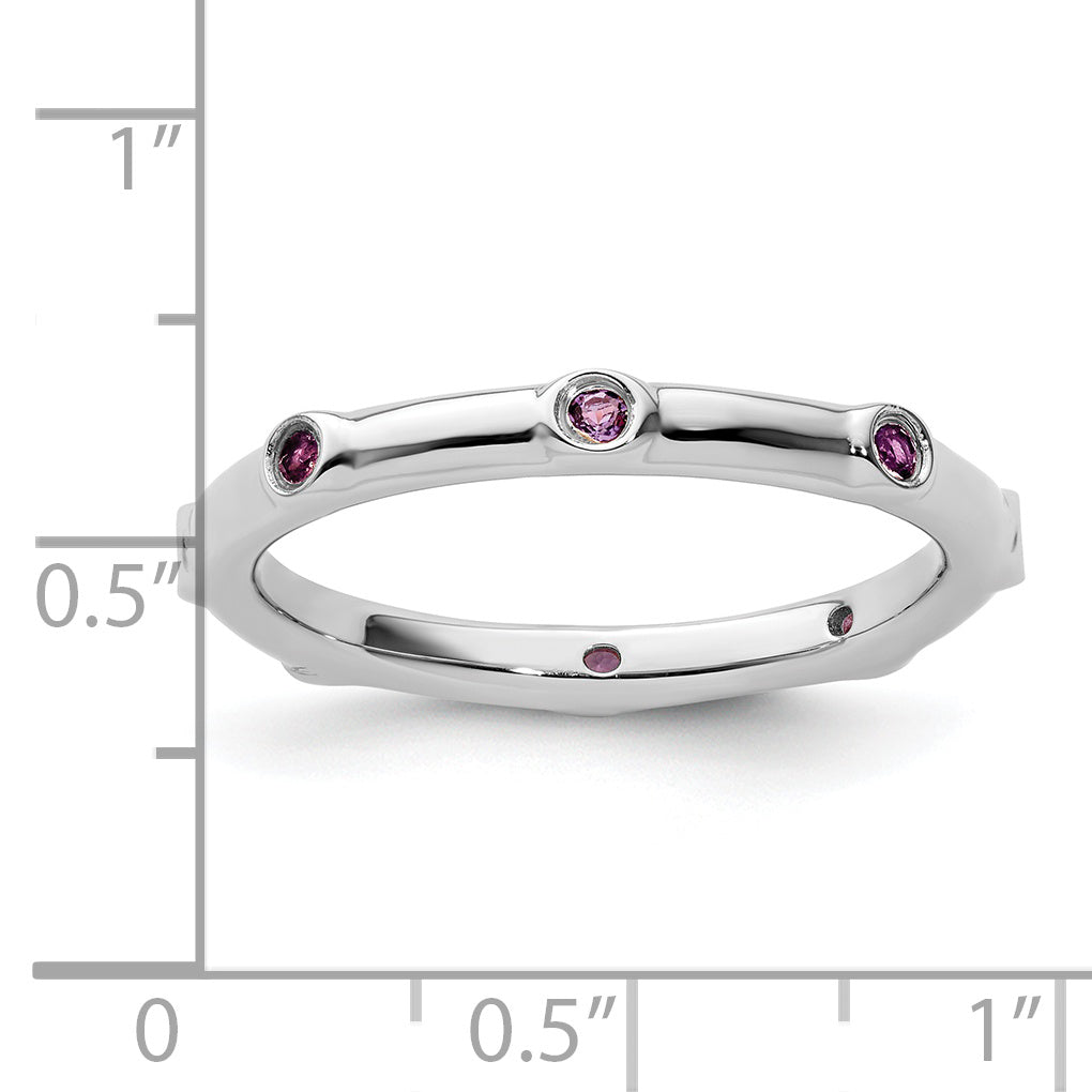 Sterling Silver Stackable Expressions Amethyst Ring Secondary image