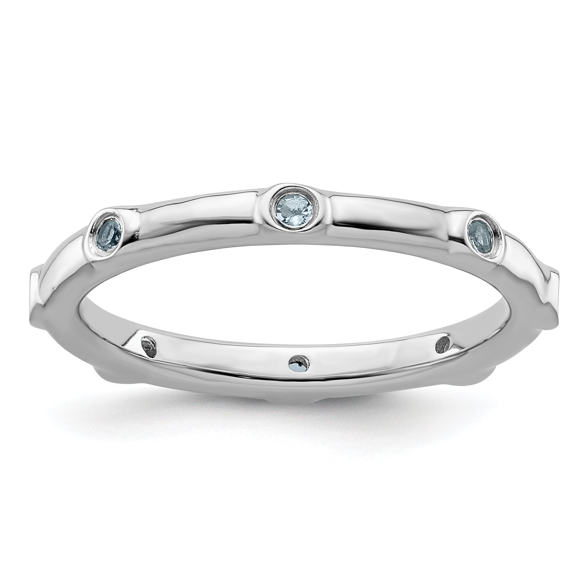 Sterling Silver Stackable Expressions Aquamarine Ring Main image