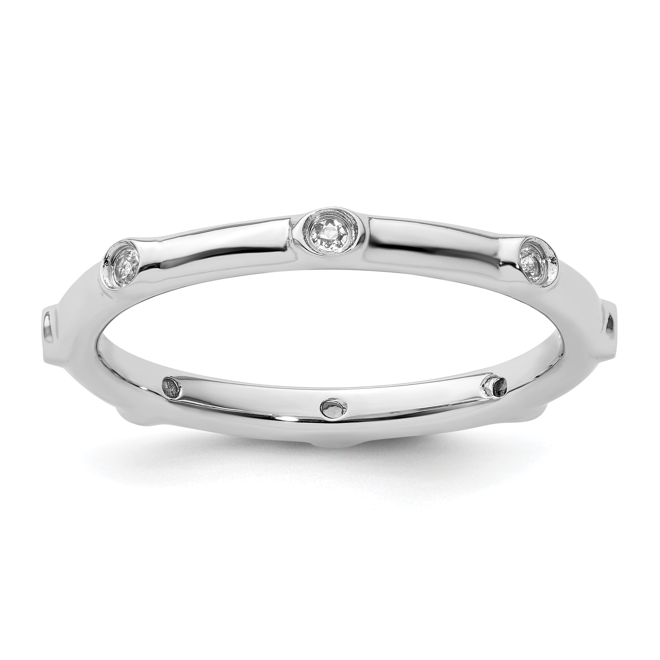Sterling Silver Stackable Expressions White Topaz Ring Main image