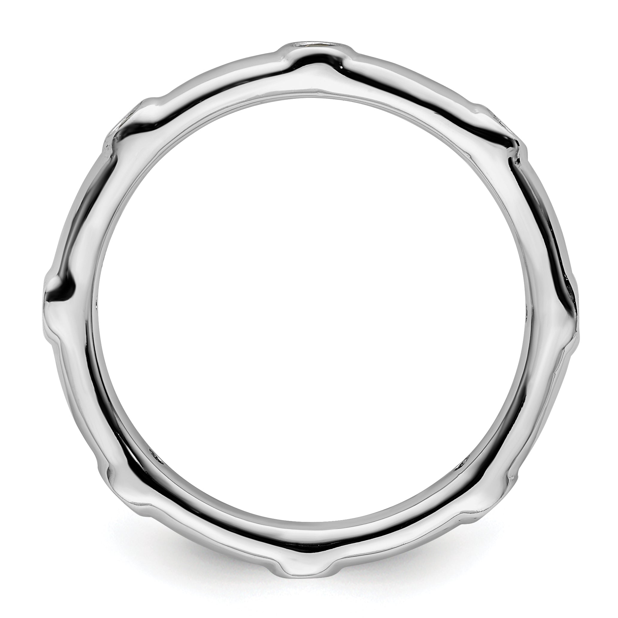 Sterling Silver Stackable Expressions Created Emerald Ring Secondary image