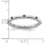 Sterling Silver Stackable Expressions Created Emerald Ring