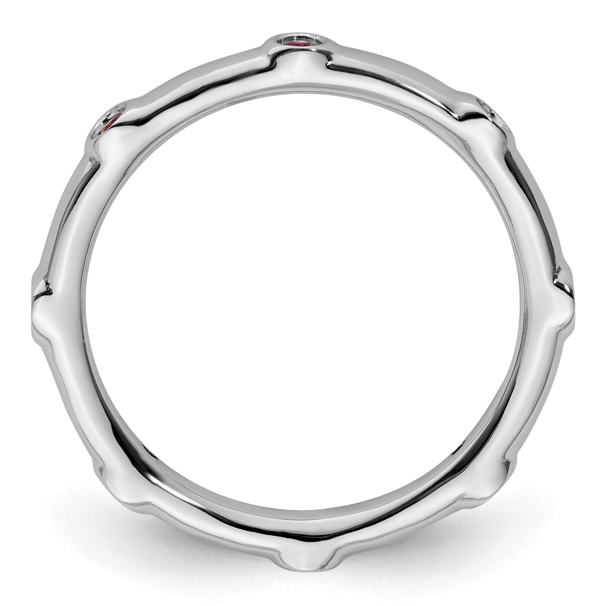 Sterling Silver Stackable Expressions Created Ruby Ring Secondary image