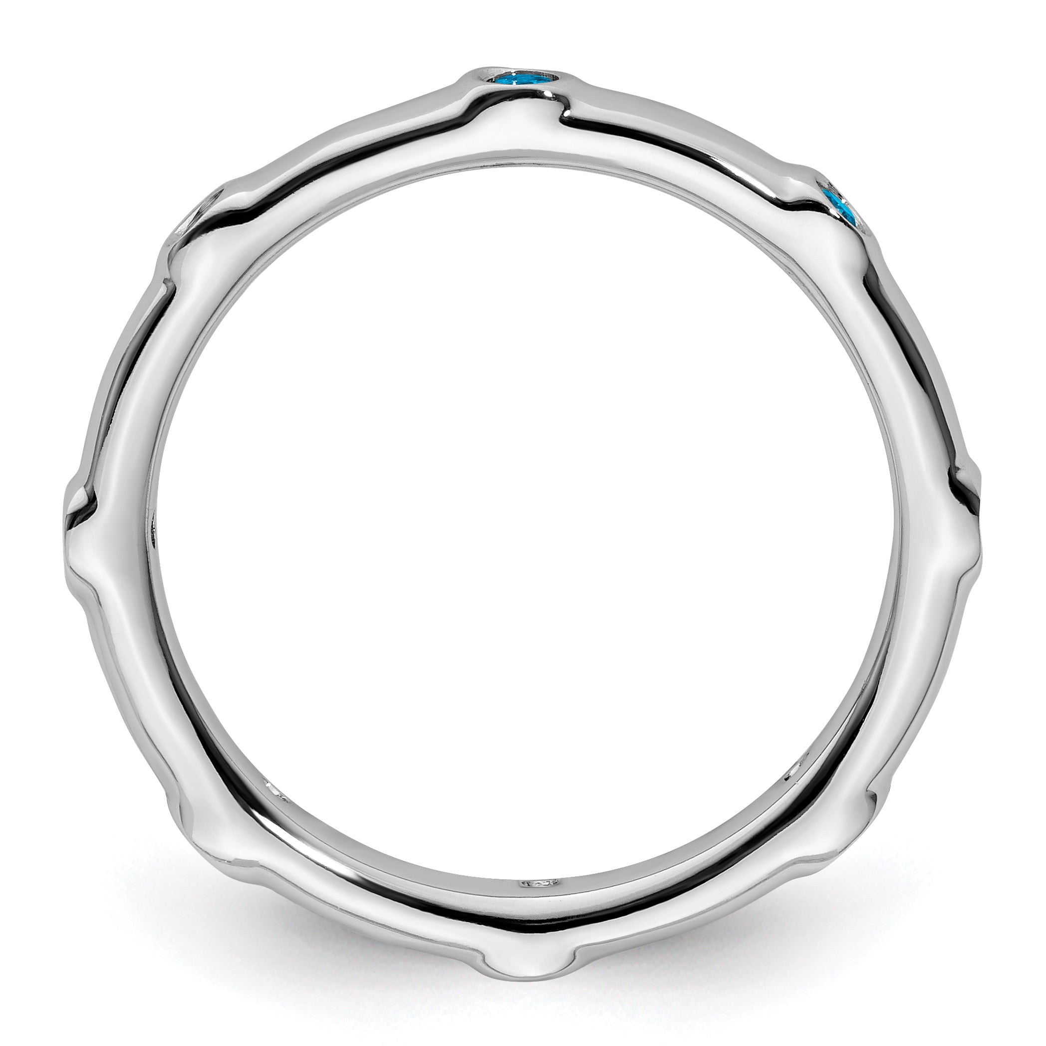 Sterling Silver Stackable Expressions Blue Topaz Ring Secondary image
