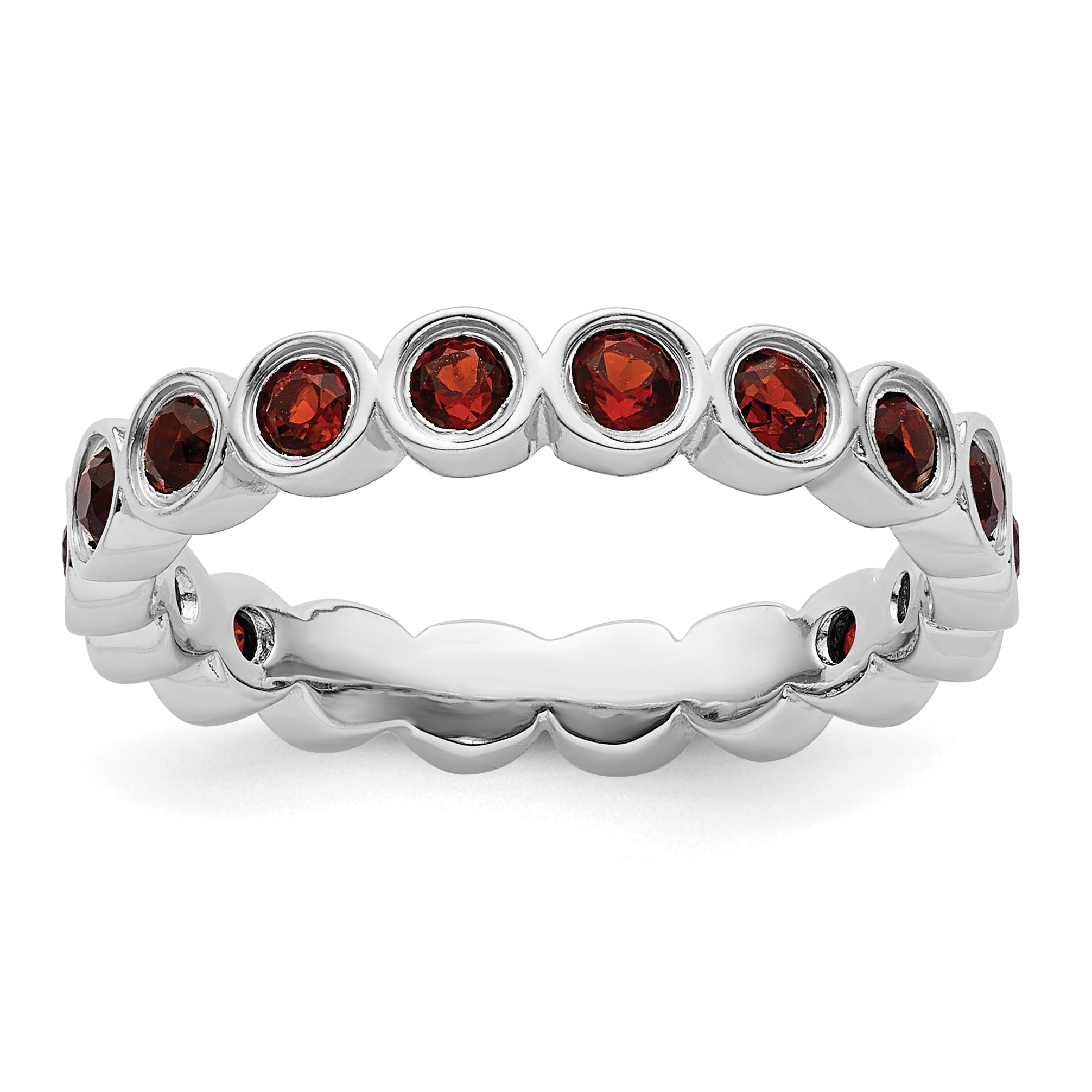 Sterling Silver Stackable Expressions Garnet Ring Main image