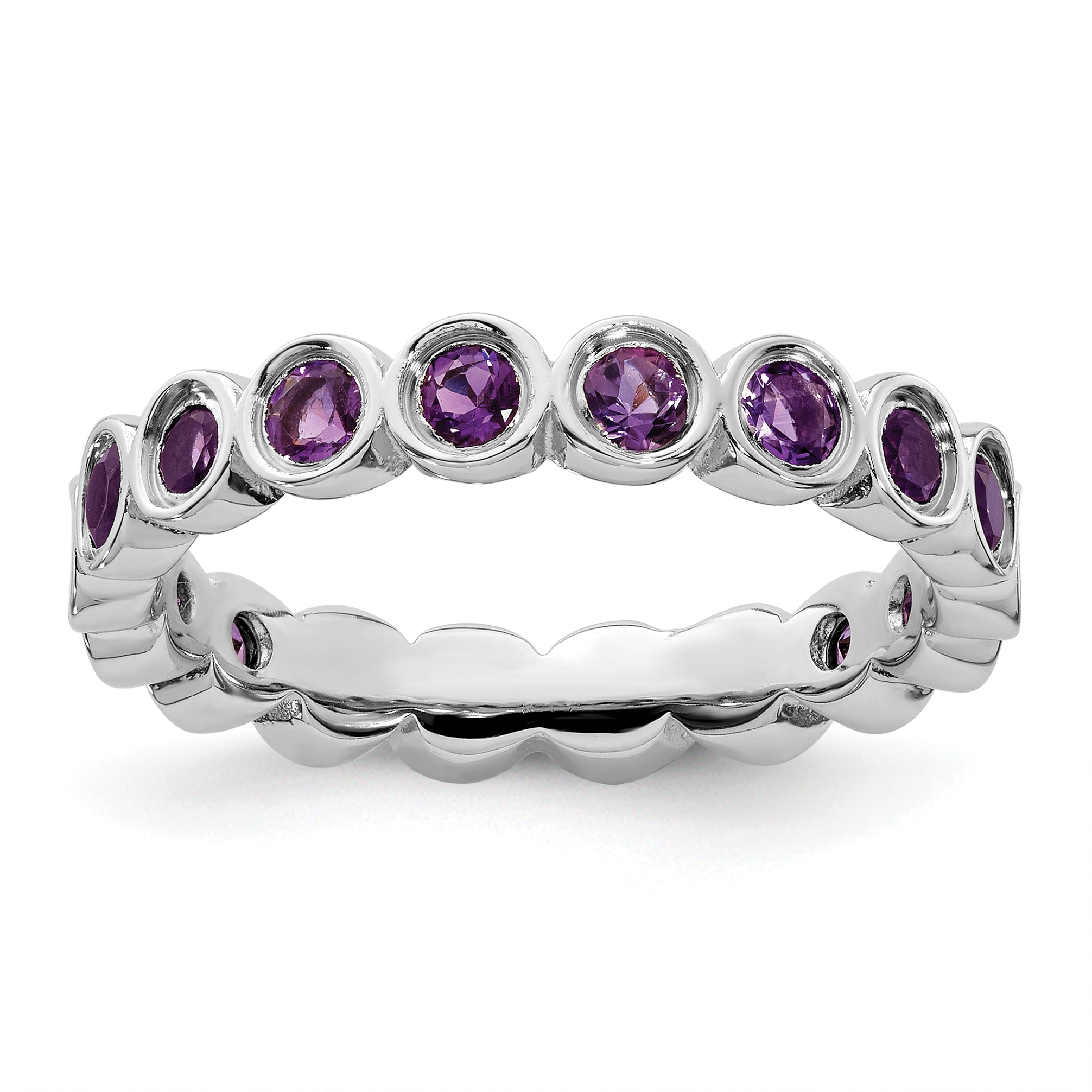 Sterling Silver Stackable Expressions Amethyst Ring Main image
