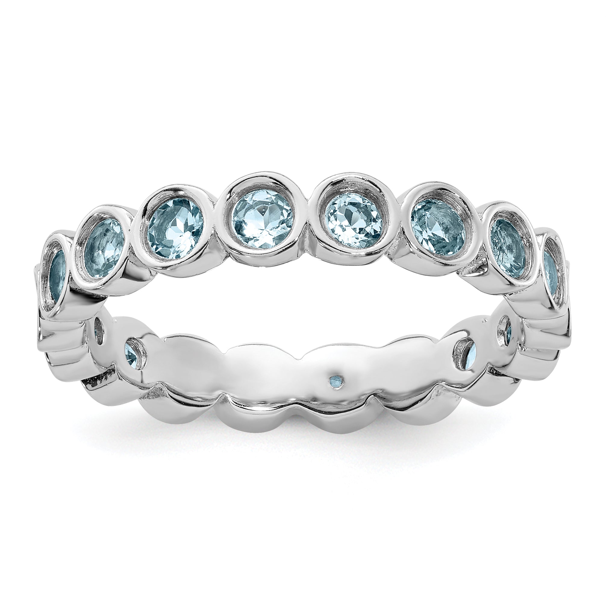 Sterling Silver Stackable Expressions Aquamarine Ring Main image