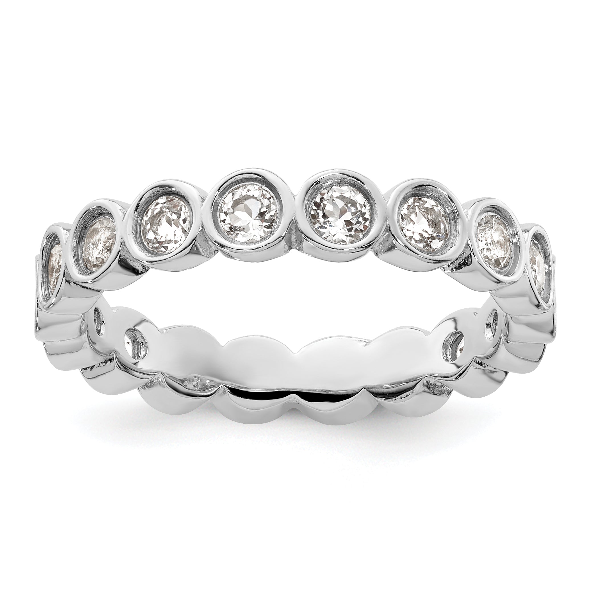 Sterling Silver Stackable Expressions White Topaz Ring Main image