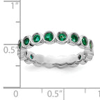 Sterling Silver Stackable Expressions Created Emerald Ring