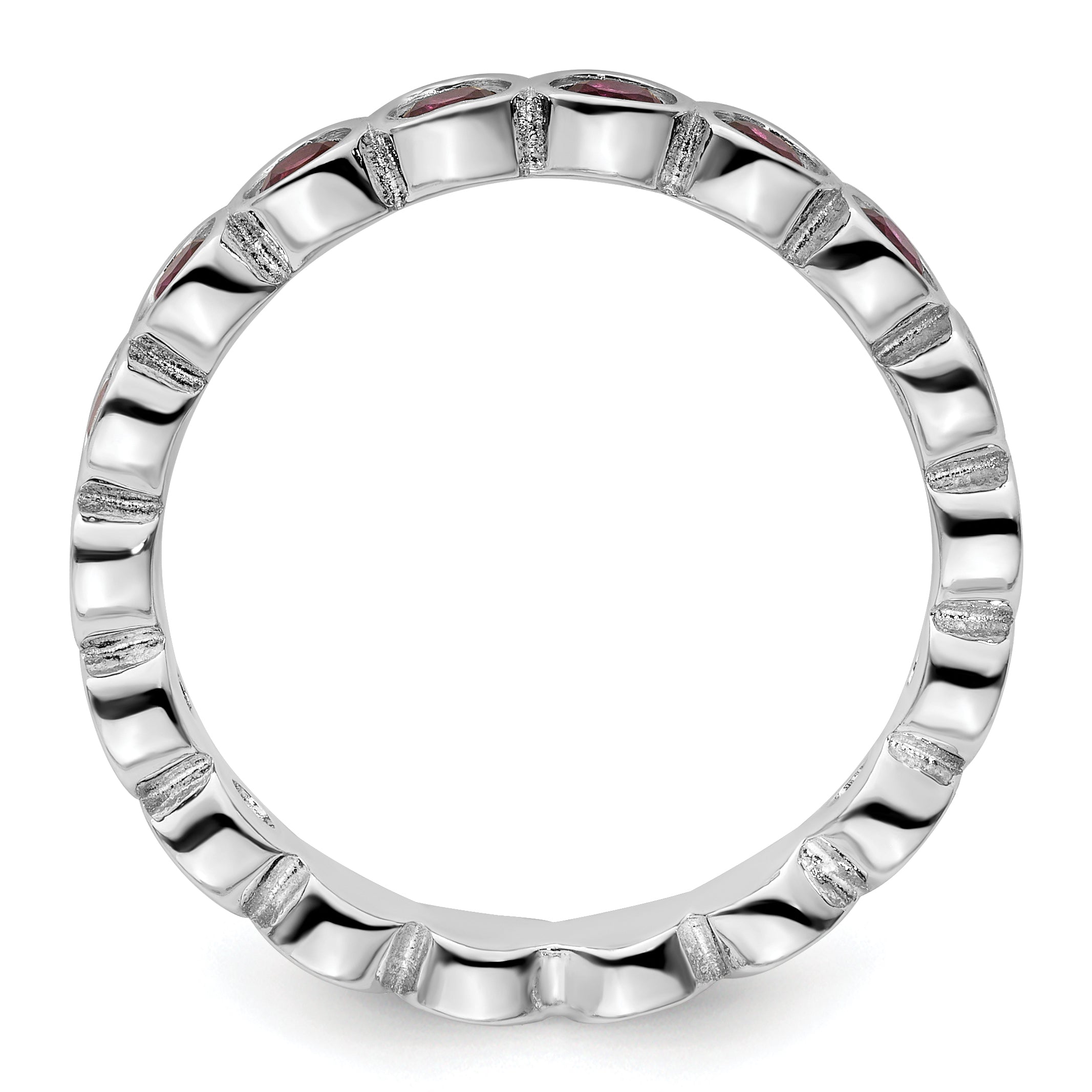 Sterling Silver Stackable Expressions Rhodolite Garnet Ring Secondary image