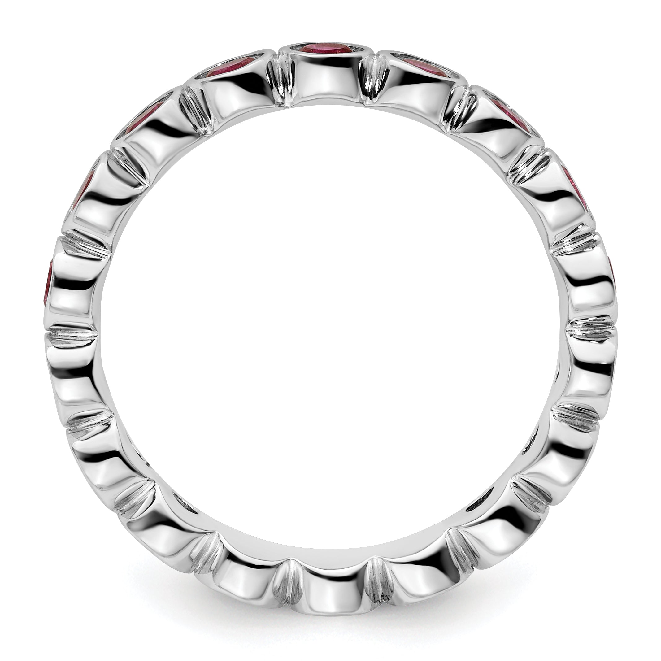 Sterling Silver Stackable Expressions Created Ruby Ring Secondary image