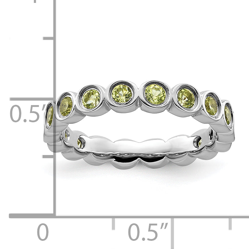 Sterling Silver Stackable Expressions Peridot Ring
