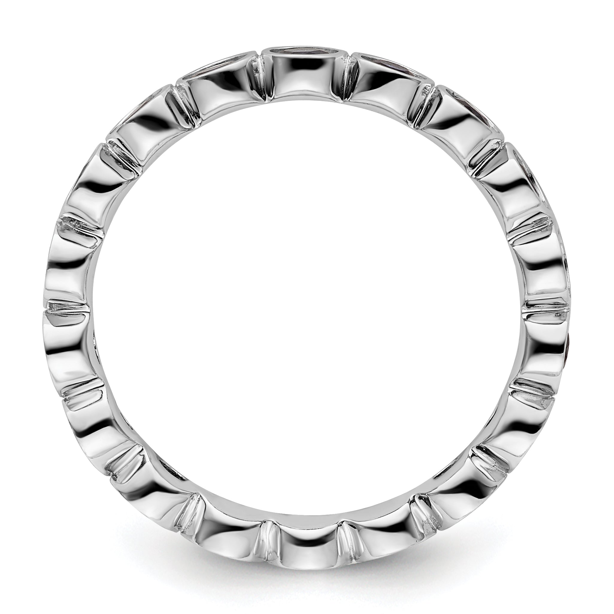 Sterling Silver Stackable Expressions Created Sapphire Ring Secondary image